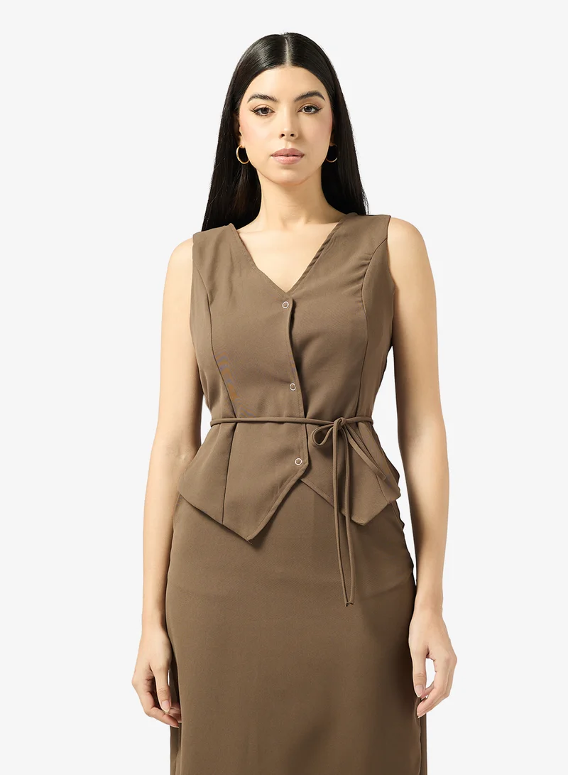 ELLA  Vest With Column Skirt Set for Women | Best Price UAE